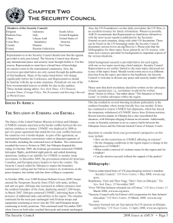 Chapter Two The Security Council ISSUES IN AFRICA THE