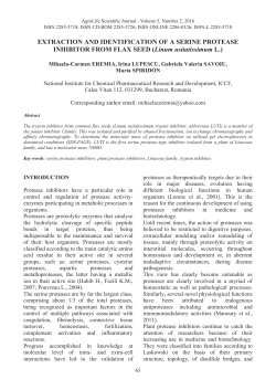 EXTRACTION AND IDENTIFICATION OF A SERINE PROTEASE