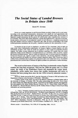 The Social Status of Landed Brewers in Britain since 1840