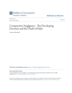 Comparative Negligence - The Developing