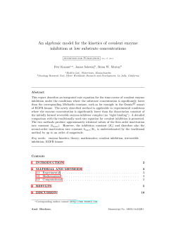 An algebraic model for the kinetics of covalent enzyme inhibition at