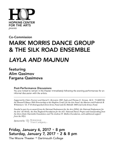 program notes - Hopkins Center for the Arts