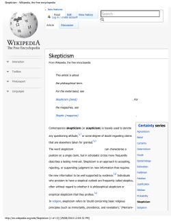 Skepticism - Wikipedia, the free encyclopedia
