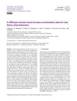 A 2000-year annual record of snow accumulation rates for Law