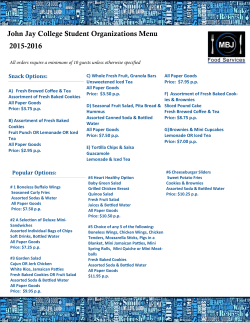 MBJ Student Organization Menu