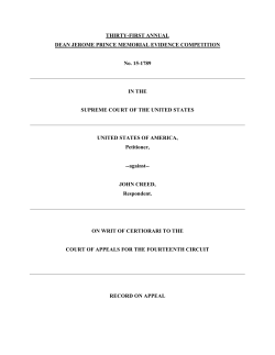 THIRTY-FIRST ANNUAL DEAN JEROME PRINCE MEMORIAL