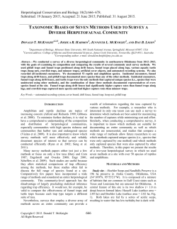 taxonomic biases of seven methods used to survey a diverse