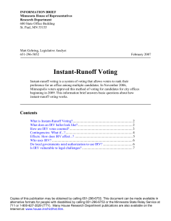 Instant-Runoff Voting - Minnesota House of Representatives