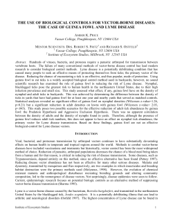 The Use of Biological Controls for Vector