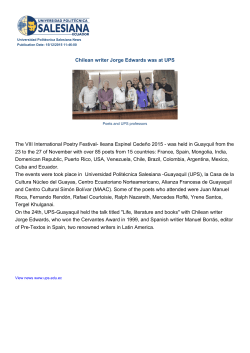 Chilean writer Jorge Edwards was at UPS The VIII International