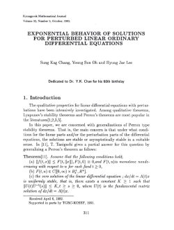 EXPONENTIAL BEHAVIOR OF SOLUTIONS FOR PERTURBED