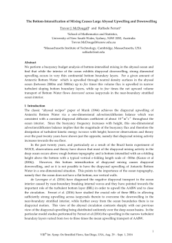 The Bottom-‐‑Intensification of Mixing Causes Large