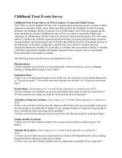 Childhood Trust Events Survey - Cincinnati Children`s Hospital
