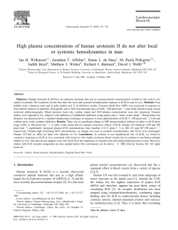High plasma concentrations of human urotensin