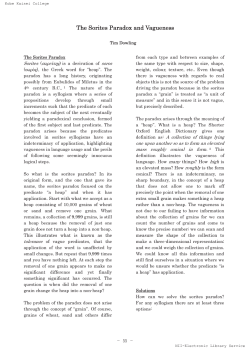 The Sorites Paradox and Vagueness