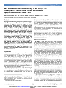 RNA Interference&ndash;Mediated Silencing of the Acetyl