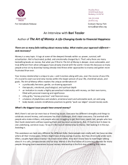 Q and A Interview with Bari Tessler about the Art of Money Book