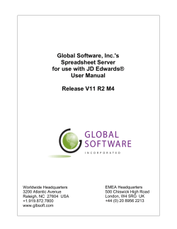 Spreadsheet Server for use with JD Edwards