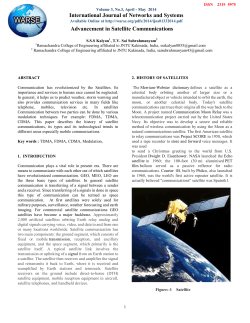 Advancement in Satellite Communications International Journal of
