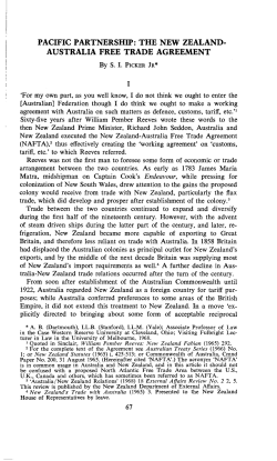 pacific partnership: the new zealand- australia free trade