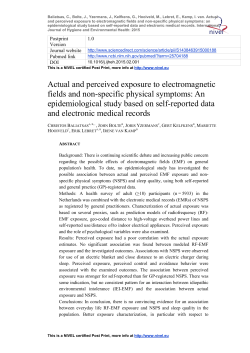 Actual and perceived exposure to electromagnetic fields and