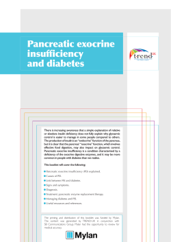 Pancreatic exocrine insufficiency and diabetes