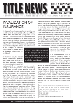 invalidation of insurance - Legal indemnity insurance brokers, Title