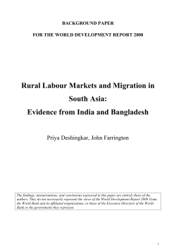 Rural Labour Markets and Migration in South Asia