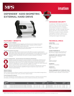 defender&trade; h200 biometric external hard drive