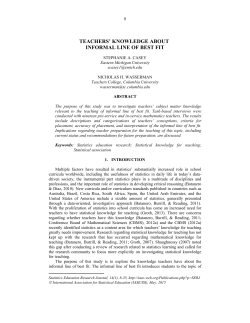Teachers` Knowledge About Informal Line of Best Fit