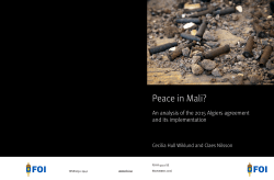 Peace in Mali?