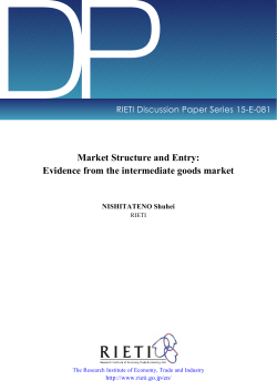 Market Structure and Entry: Evidence from the intermediate goods