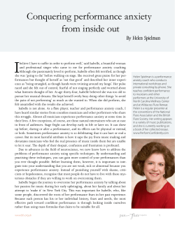 Conquering performance anxiety from inside out