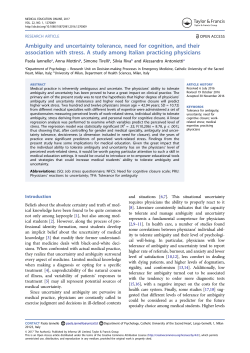 Ambiguity and uncertainty tolerance, need for cognition, and their