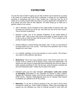 patriotism - Humanity Class