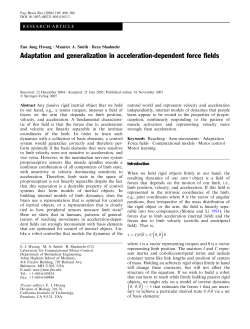 Adaptation and generalization in acceleration