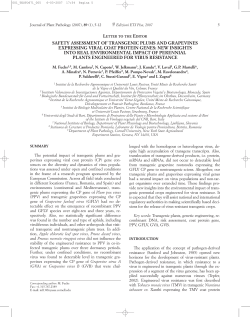safety assessment of transgenic plums and grapevines expressing