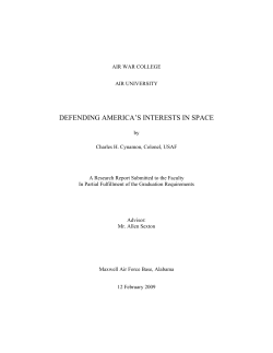 Defending America`s Interests in Space