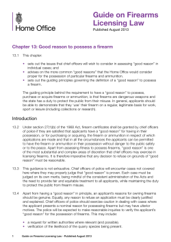 Guide on Firearms Licensing Law