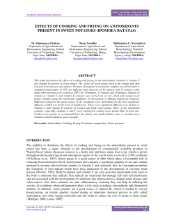 effects of cooking and frying on antioxidants present in sweet potatoes
