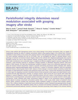 Parietofrontal integrity determines neural modulation associated