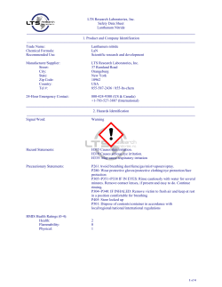 Material Safety Data Sheet - LTS Research Laboratories, Inc.
