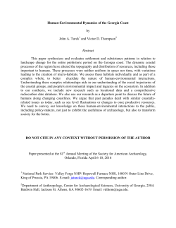 Human-Environmental Dynamics of the Georgia Coast by John A