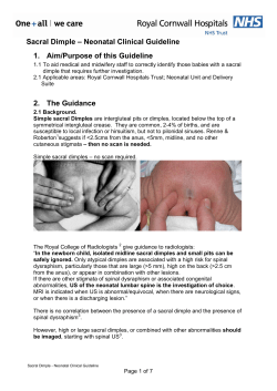 Sacral Dimple in the Neonate - Royal Cornwall Hospitals NHS Trust
