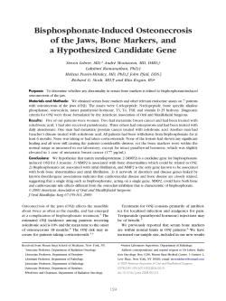 Bisphosphonate-Induced Osteonecrosis of the Jaws, Bone Markers