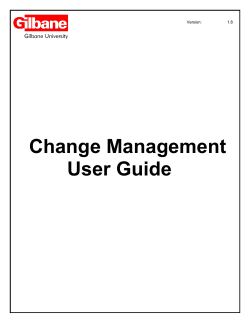 Change Management User Guide