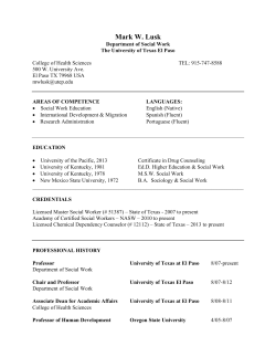 Curriculum Vitae - The University of Texas at El Paso