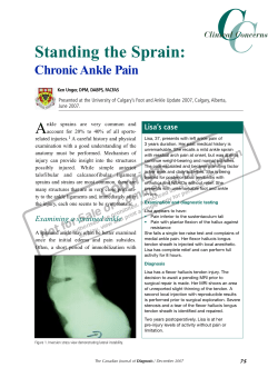 Chronic Ankle Pain - STA HealthCare Communications