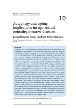 Autophagy and ageing - Essays in Biochemistry