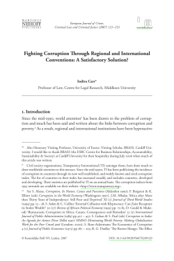 Fighting Corruption Through Regional and International